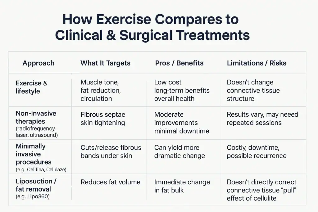 Sculpting Your Bum: Can Toning Exercises Really Reduce Cellulite? 2 How exercise compares to treatments from Lipo 360 Suffolk