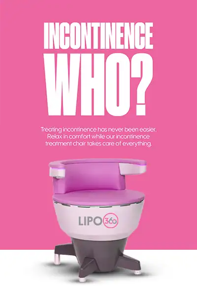 LIPO360 EMS Chair Can Help with Urinary Incontinence 2 Image of a urinary incontinence treatment seat Suffolk